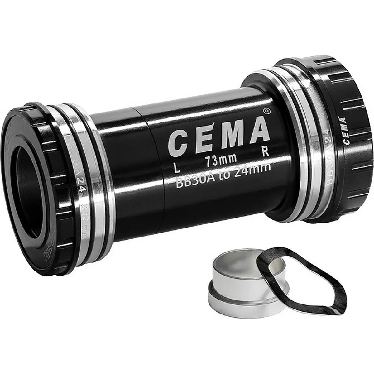 4712910902324 - CEMA BB30A Innenlager für SRAM GXP Edelstahl Schwarz 73 mm Breite 42 mm Durchmesser