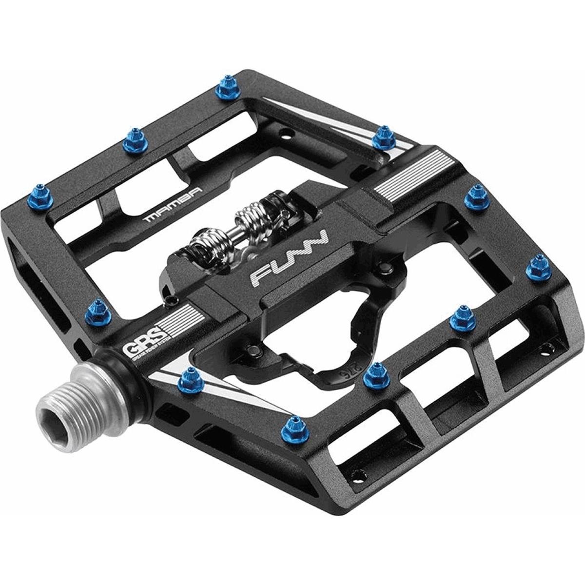 4712931182767 - MAMBA Pedal aus Aluminium Schwarz Blau - SPD Flat 450g Robust und Leicht