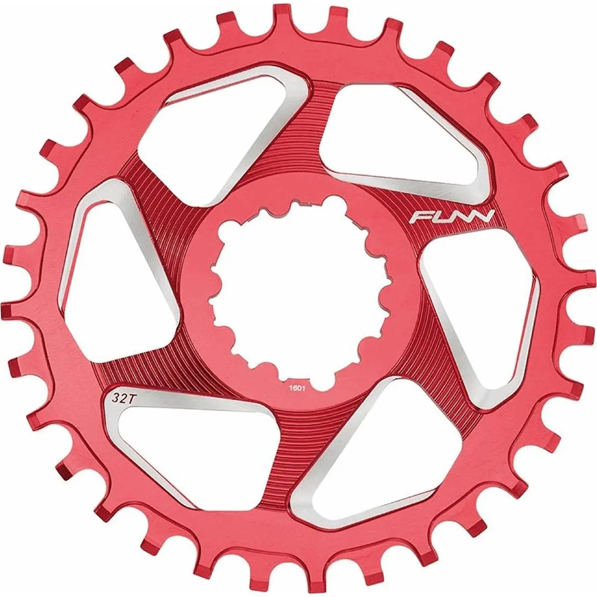 4712931184686 - 34 Zähne Aluminium 7075 CNC Kettenblatt Rot Offset 6mm SRAM 9-12V