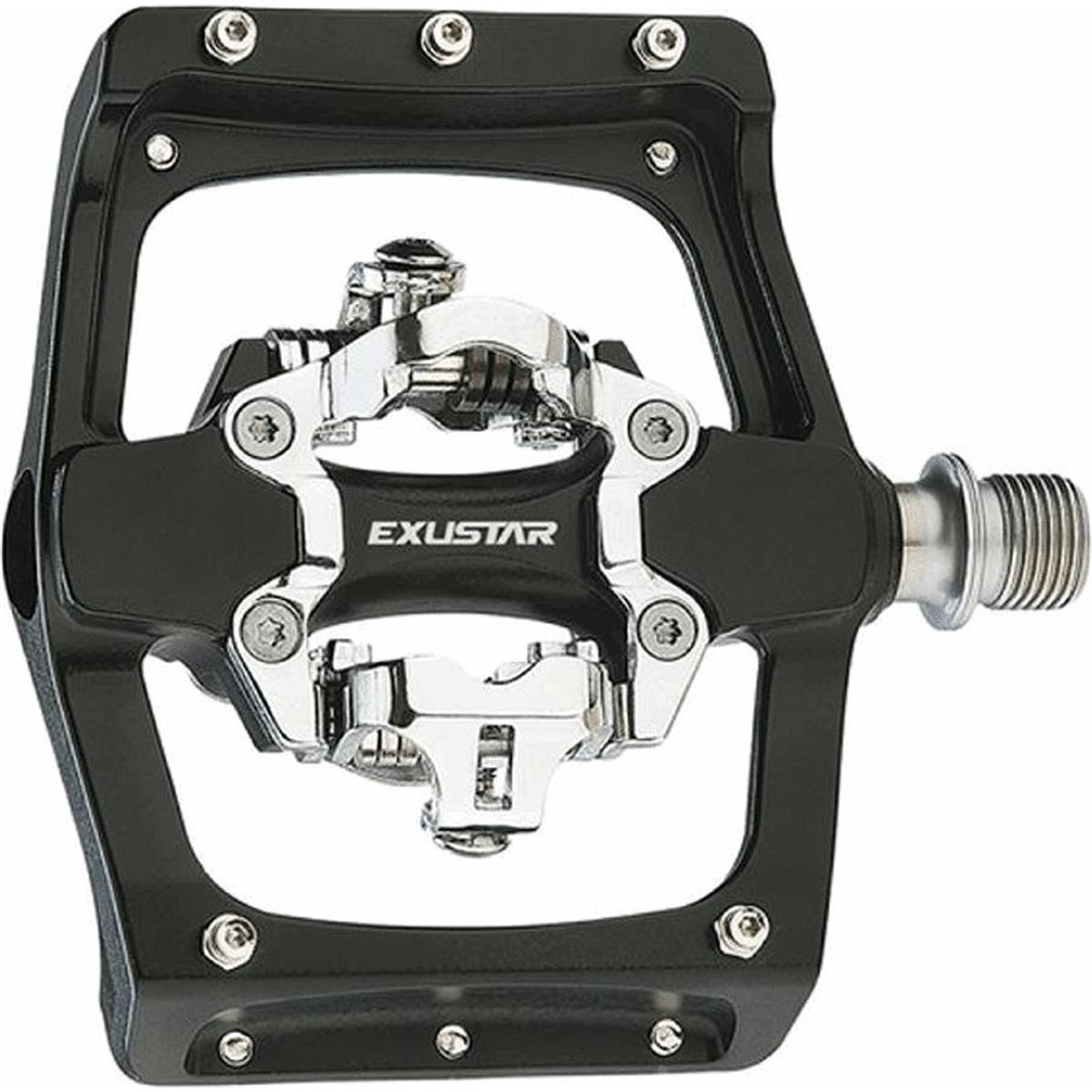 4712947527033 - EXUSTAR E-PM820 MTB Pedal in Schwarz Aluminium - SPD FLAT 556g 109x105mm