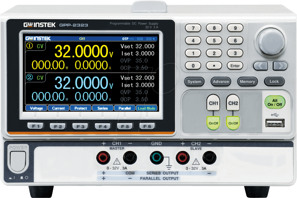 4713008672488 - GW Instek GPP-2323 Labornetzgerät einstellbar 0 - 32 V 0 - 3 A RS-232 USB programmierbar Anzahl Ausgänge 2 x