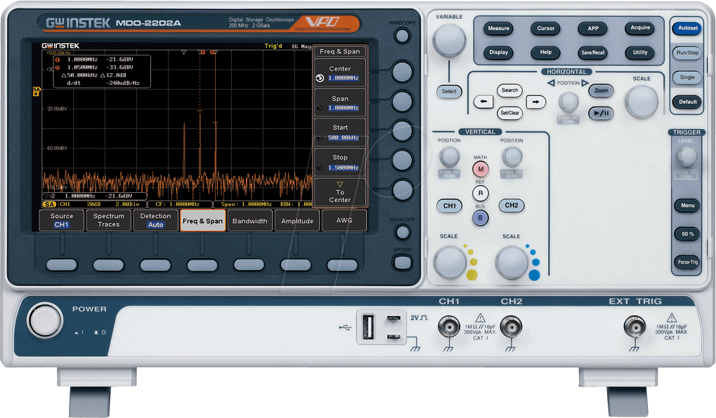 4713008672976 - MDO-2202A - Digital-Speicher-Oszilloskop MDO-2202A 200 MHz 2 Kanäle