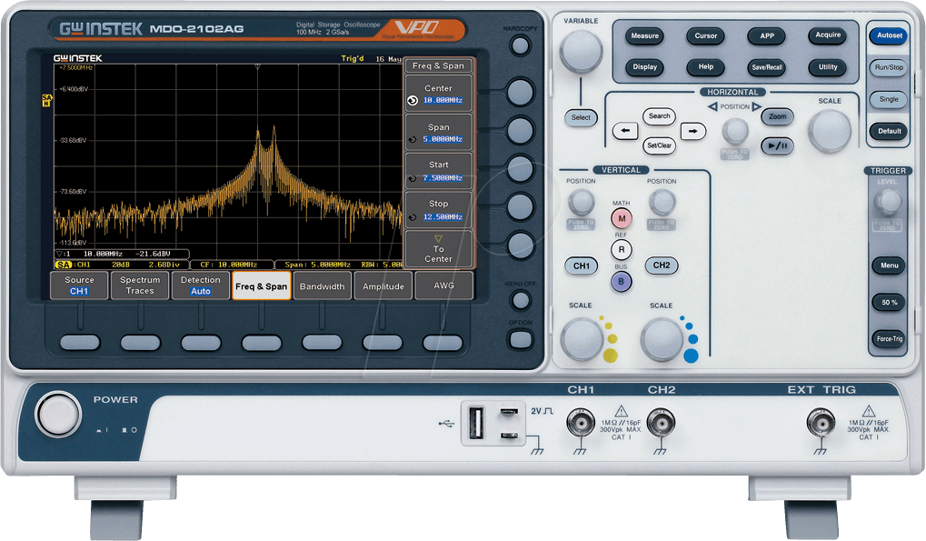 4713008672990 - MDO-2102AG - Digital-Speicher-Oszilloskop MDO-2102AG 100 MHz 2 Kanäle AFG