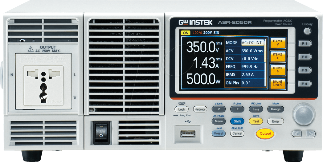 4713008673270 - GW Instek ASR-2050 Universal Labornetzgerät einstellbar 01 - 500 V 10 mA - 5 A 500 W Anzahl Ausgänge 1 x