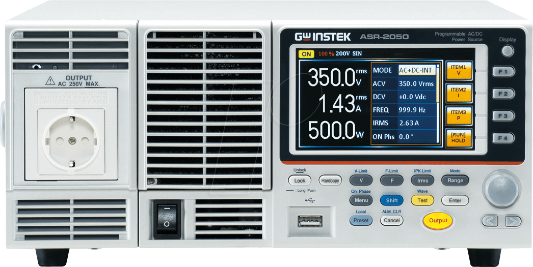 4713008678244 - ASR-2050 EU OPT2 - Labornetzgerät 0 - 250 V 0 - 20 A programmierbar EU AC DC