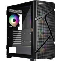 4713157727800 - MarbleShell MS31 ARGB Midi-Tower PC-Gehäuse Schwarz 4 Vorinstallierte LED Lüfter Seitenfenster Staubfilter