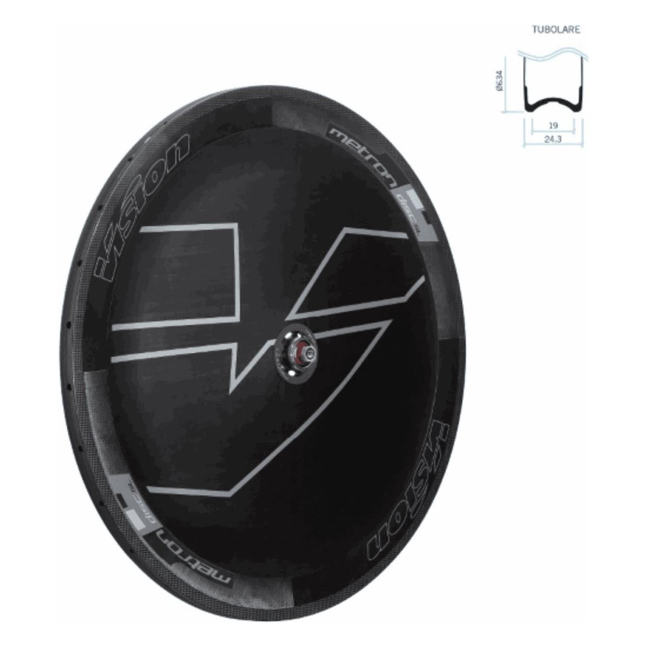 4713170258770 - Hinterrad-Lenticular-Rad Metron Disc 28 Tubular Carbon für Triathlon Shimano 10 11V