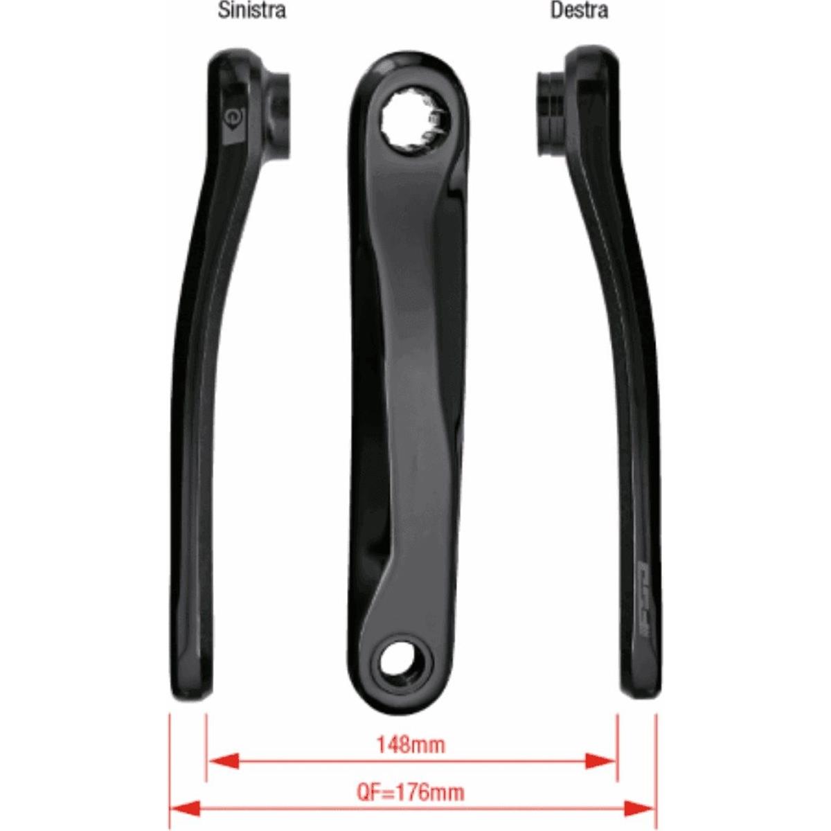 4713170267444 - 170mm Aluminium Black Crankset for Ebike - Compatible with Fazua Yamaha Brose Polini ISIS System