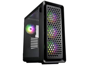 4713224529108 - CUT593P Tower Gaming-Gehäuse Schwarz 4 Vorinstallierte LED Lüfter Staubfilter Seitenfenster