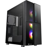 4713227529426 - CA-1W1-00M1WN-01 Midi-Tower PC-Gehäuse Schwarz 3 Vorinstallierte LED Lüfter LCS Kompatibel Seitenfenster Für DIY Wasserkühlung geeignet Für AIO