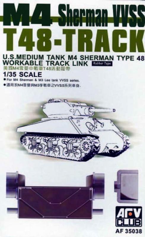 4716965350383 - AFV-Club 35038 - T-48 SHERMAN TRACKS (ARTICULATED) in 135