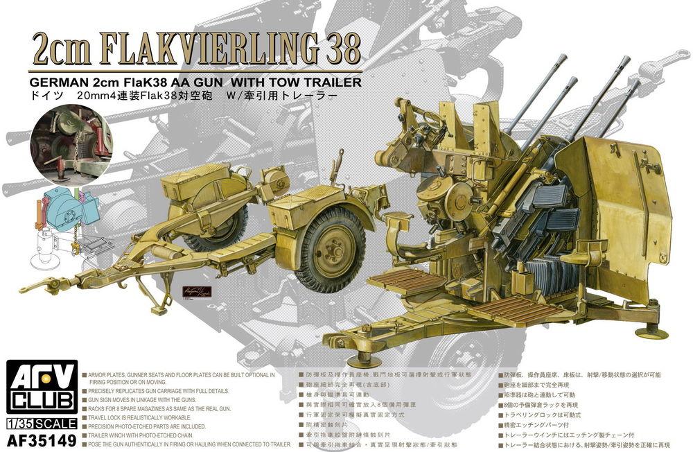 4716965351496 - AFV-Club AF35149 - 4X2cm Flakvierling 38 with trailer in 135