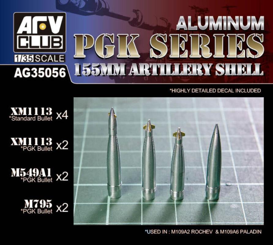4716965900564 - AFV-Club AG35056 - 135 155MM ARTILLERY SHELL PGK SERIES 4716965900564 - AFV-Club AG35056 - 135 155MM ARTILLERY SHELL PGK SERIES