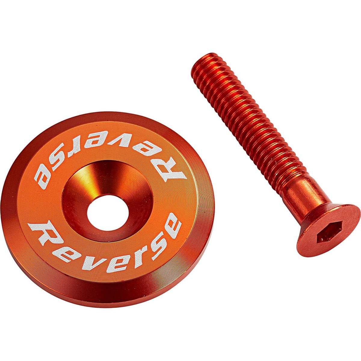 4717480159093 - Aluminium Ahead Stopfen mit orangefarbener Schraube M6 x 32 mm für Fahrrad