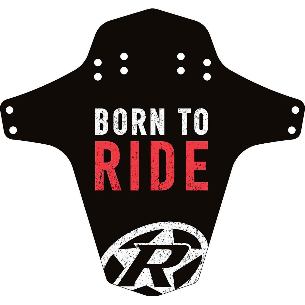 4717480164967 - Umgekehrter Schutzblech Born to Ride für Fahrrad - Schwarz Rot Vorne und Hinten Montierbar Anpassbar