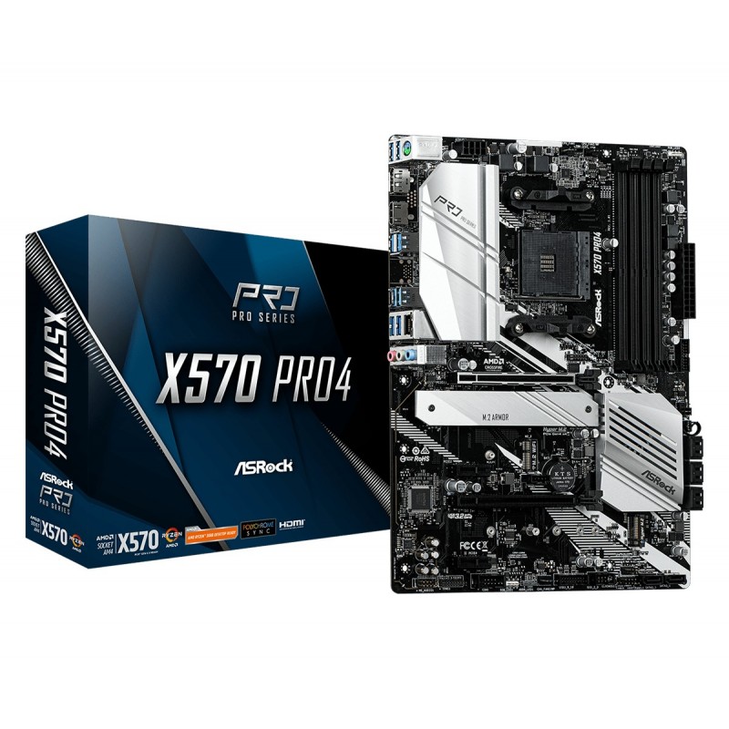 4717677338874 - X570 Pro 4 Mainboard Sockel (PC) AMD AM4 Formfaktor (Details) ATX Mainboard-Chipsatz AMD® X570