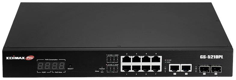 4717964704269 - EDI GS-5210PL - Switch 12-Port Gigabit Ethernet PoE+ SFP