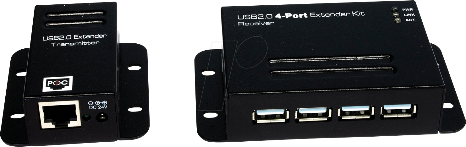 4718359014468 - EX-1446 - USB 20 Hub 4 Port Verlängerung Cat5 6 Metall 50 m