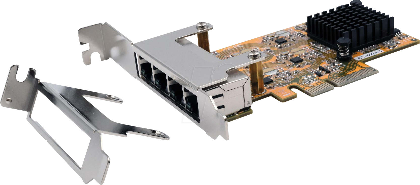 4718359607424 - EX-6074-3 - Netzwerkkarte PCIe Gigabit Ethernet 4x RJ45