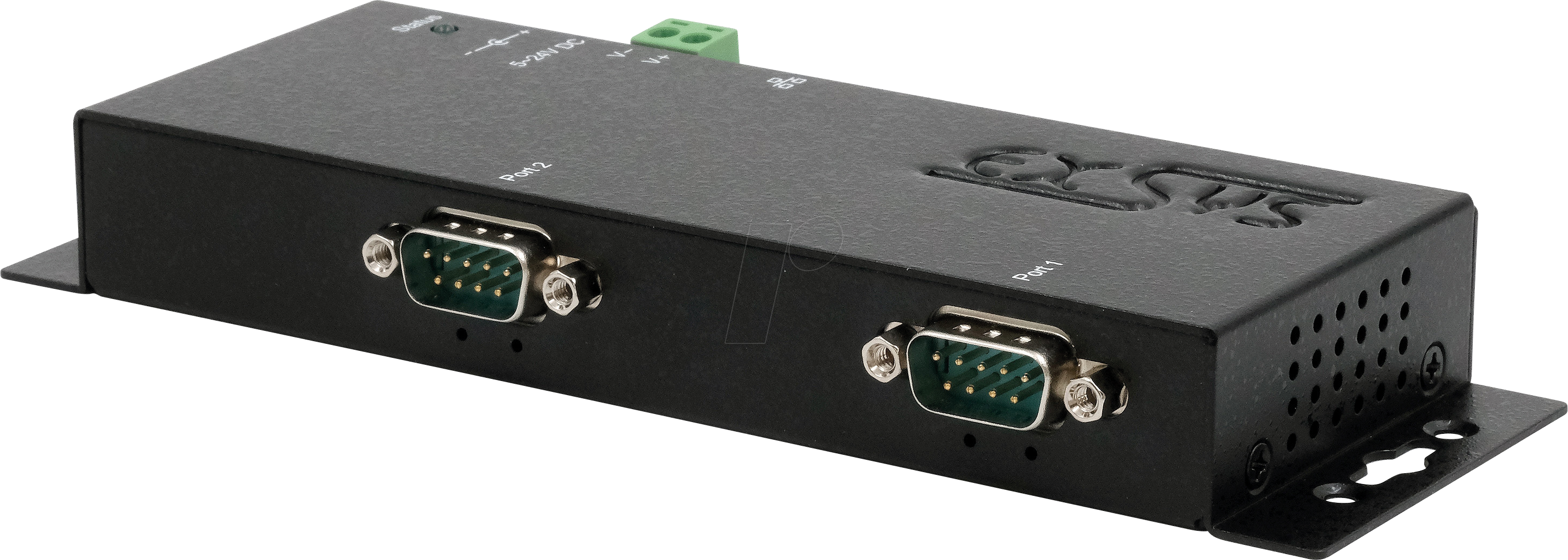 4718359611247 - EX6112-2P - 2-Port RS232 seriell LAN Adapter PoE Metallgehäuse