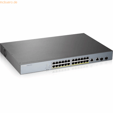 4718937604463 - GS1350-26HP - Switch - Smart - 24 x 10 100 1000 (PoE+) + 2 x Combo Gigabit SFP (Uplink) - Desktop an Rack montierbar - PoE+ (375 W)