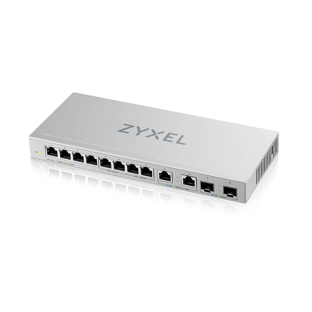 4718937610778 - Switch 12-Port Multigigabit Ethernet 8-Port Gigabit 2-Port 25 Gbps 2-Port SFP+ unmanaged lüfterlos XGS1010-12