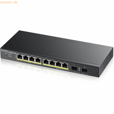4718937621200 - GS1900-10HP - Switch - Smart - 8 x 10 100 1000 (PoE+) + 2 x Gigabit SFP - Desktop wandmontierbar - PoE+ (77 W)