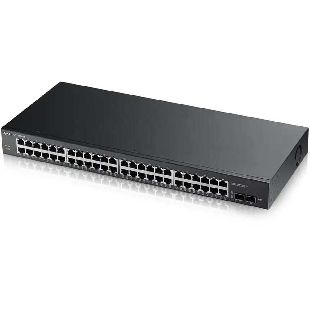 4718937621255 - GS1900-48 - Switch - Smart - 48 x 10 100 1000 + 2 x Gigabit SFP - Desktop an Rack montierbar wandmontierbar