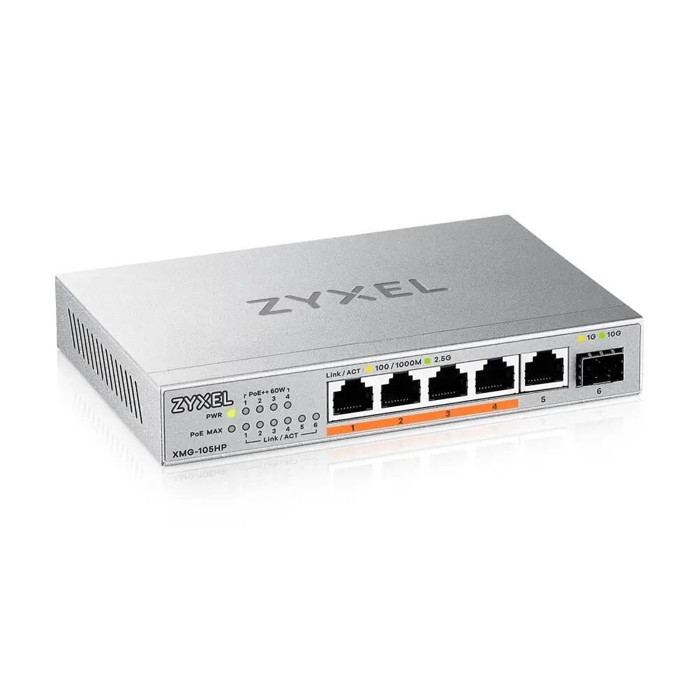 4718937631124 - ZYXEL ZyXEL XMG-105 5 Port 10 25G MultiGig PoE++ Switch unmanaged (XMG-105HP-EU0101F)