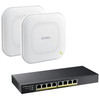 4718937633326 - ZYXEL GS19158EPB - Switch 8-Port Gigabit Ethernet PoE+ inkl 2x WiFi 6 APs