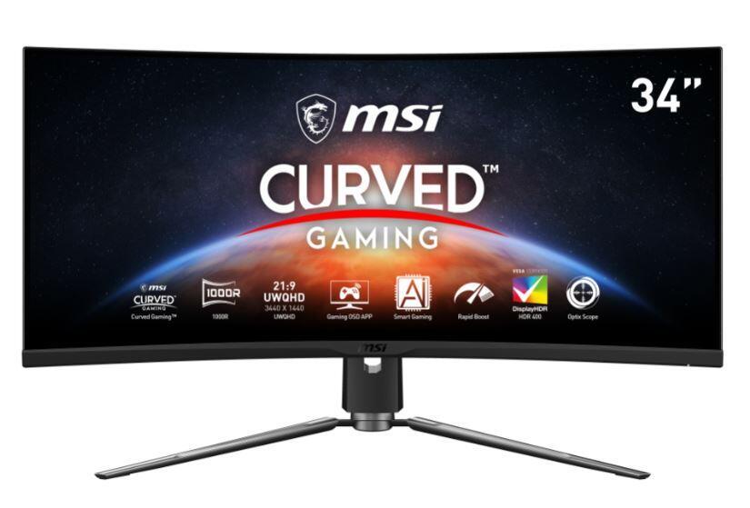 4719072744335 - G (A bis G) Curved-Gaming-LED-Monitor MPG Artymis 343CQR Monitore höhenverstellbar 3 Jahre Herstellergarantie schwarz Monitore