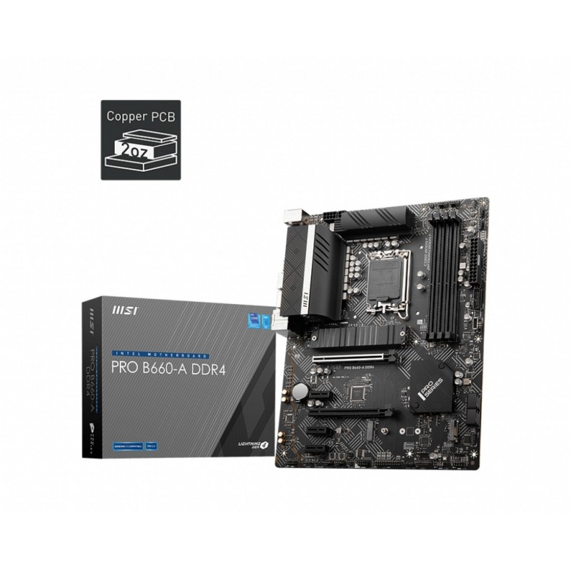 4719072912451 - PRO B660-A DDR4 - motherboard - ATX - LGA1700 Socket - B660 Mainboard - Intel B660 - Intel LGA1700 socket - DDR4 RAM - ATX