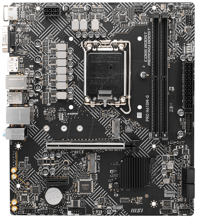 4719072942663 - PRO H610M-G - motherboard - micro ATX - LGA1700 Socket - H610 Mainboard - Intel H610 - Intel LGA1700 socket - DDR5 RAM - Micro-ATX