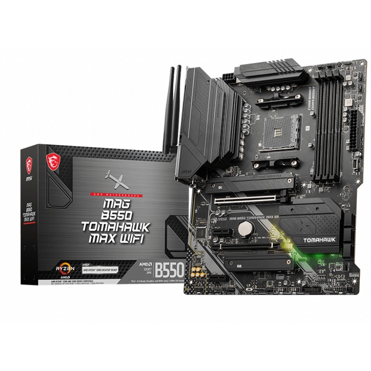 4719072957957 - MAG B550 TOMAHAWK MAX WIFI Mainboard Sockel (PC) AMD AM4 Formfaktor (Details) ATX Mainboard-Chipsatz AMD® B550