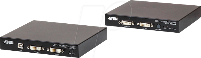 4719264645143 - ATEN CE624-AT-G DVI USB RS232 Audio-Line-out Mikrofon-Buchse Extender (Verlängerung) über Netzwerkkabel RJ45 150 m