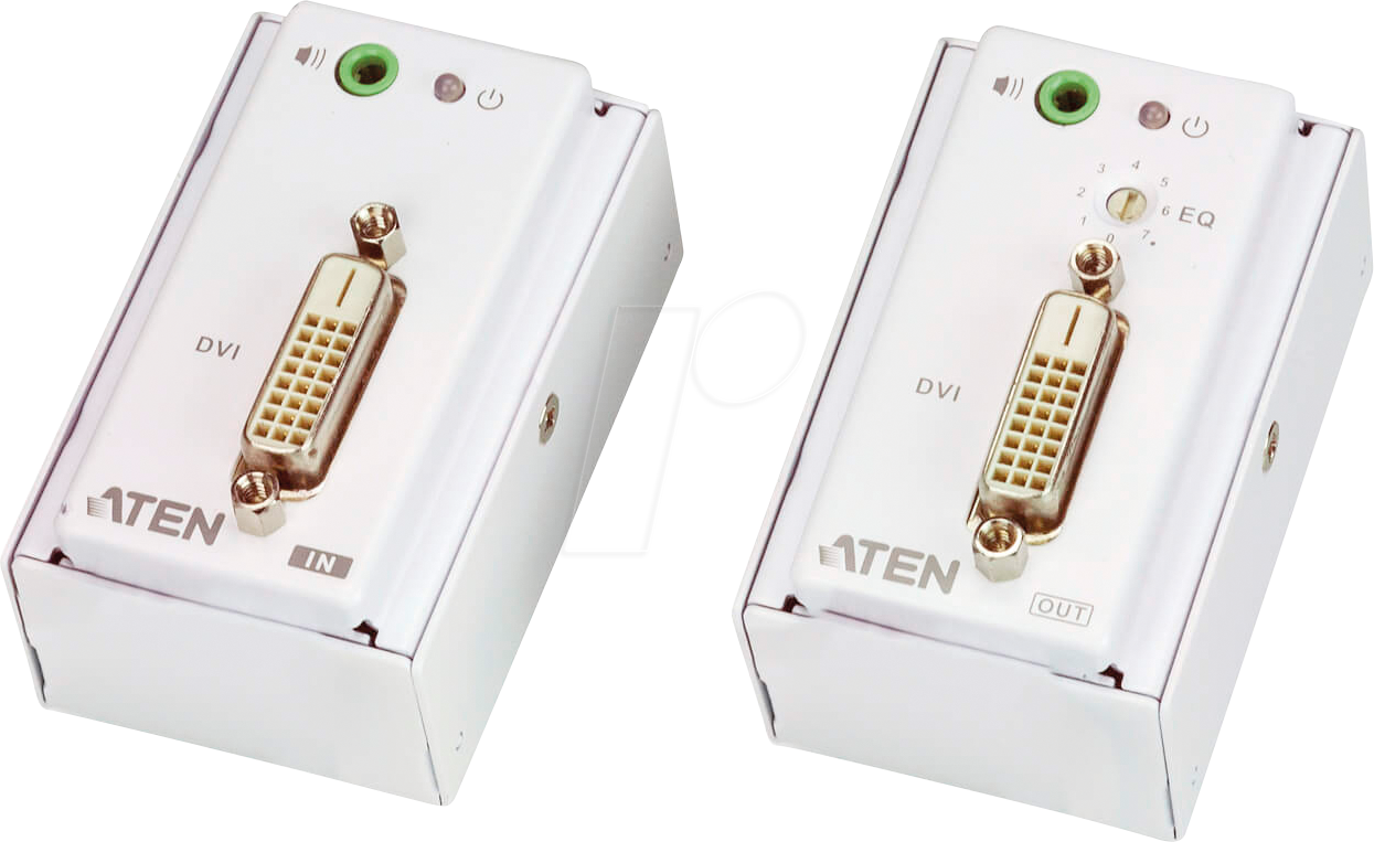 4719264645709 - ATEN VanCryst VE607 DVI Audio Cat 5 Extender with MK Wall Plate Transmitter & Receiver