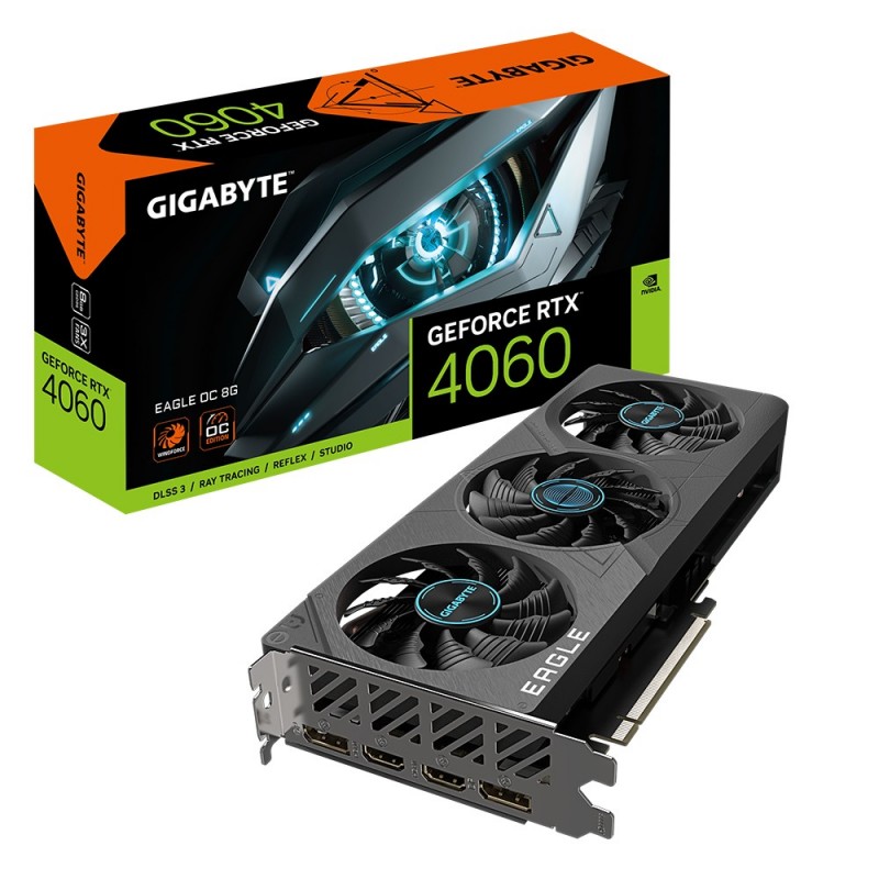 4719331313708 - Grafikkarte Nvidia GeForce RTX 4060 Eagle Overclocked 8 GB GDDR6-SDRAM PCIe x16 DisplayPort HDMI® Übertaktet   Overclocked