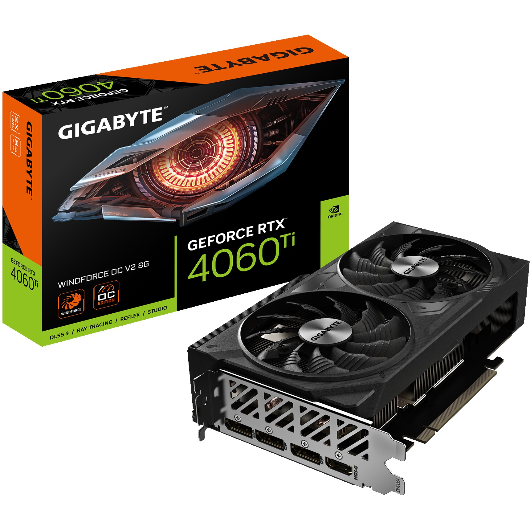 4719331354534 - GIGABYTE GeForce RTX 4060 Ti WindForce 2 V2 OC - 8GB GDDR6 RAM - Grafikkarte