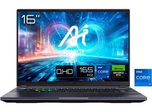 4719331759810 - Gaming Notebook AORUS 16X 9KG-43DEC54SH 406 cm (16 Zoll) WQXGA Intel® Core™ i7 13650HX 16 GB RAM 1 TB SSD Nvidia GeForce RTX 4060 Win 11 Home Schwarz