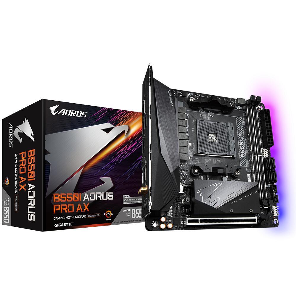 4719331809508 - B550I AORUS PRO AX Mainboard Sockel (PC) AMD AM4 Formfaktor (Details) Mini-ITX Mainboard-Chipsatz AMD® B550