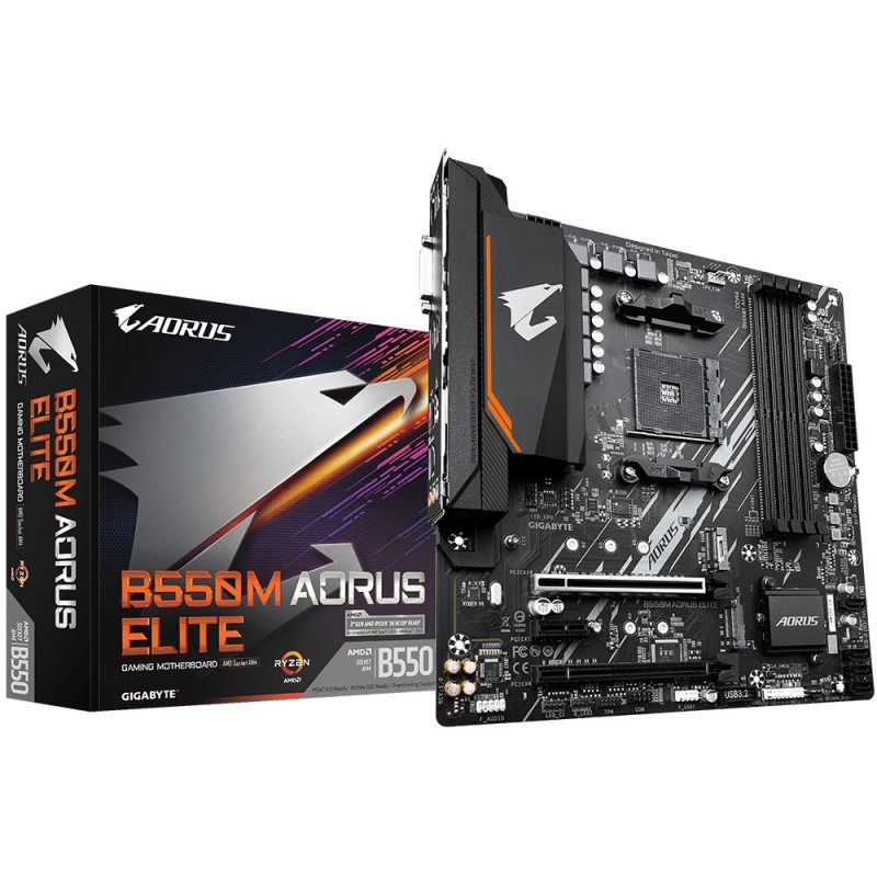 4719331809546 - B550M AORUS ELITE Mainboard Sockel (PC) AMD AM4 Formfaktor (Details) Micro-ATX Mainboard-Chipsatz AMD® B550