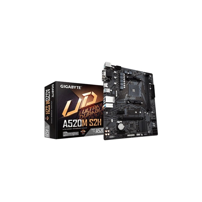 4719331809720 - GIGABYTE A520M S2H Mainboard - AMD A520 - AMD AM4 socket - DDR4 RAM - Micro-ATX