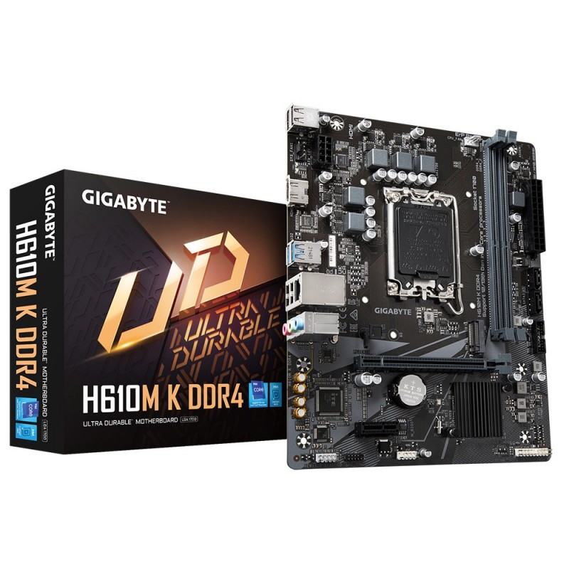 4719331851675 - GIGABYTE H610M K DDR4 Mainboard - Intel H610 - Intel LGA1700 socket - DDR4 RAM - Micro-ATX