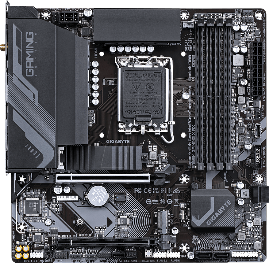 4719331853228 - B760M GAMING X AX Mainboard Sockel (PC) Intel® 1700 Formfaktor (Details) Micro-ATX Mainboard-Chipsatz Intel® B760