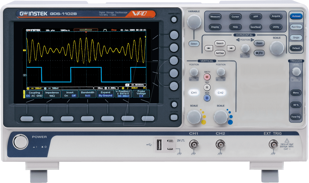 4719692508164 - Gw Instek - GDS-1102B Digital-Oszilloskop 100 MHz 1 GSa s 10 Mpts 8 Bit 1 St