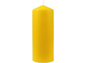 4740302003267 - Hs Candle - Wachskerzen Stumpenkerzen Ø8cm x 20cm ( viele Farben ) - Lange Brenndauer - Hergestellt in eu - Kerzen Blockkerzen - Wachs Stumpen - Gelb