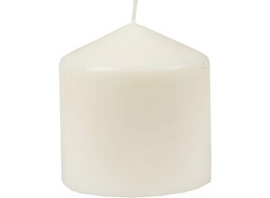 4740302712343 - Hs Candle - Wachskerzen Stumpenkerzen Ø8cm x 8cm ( viele Farben ) - Lange Brenndauer - Hergestellt in eu - Kerzen Blockkerzen - Wachs Stumpen - Weiß