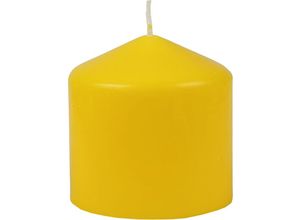 4740302712459 - Hs Candle - Wachskerzen Stumpenkerzen Ø8cm x 8cm ( viele Farben ) - Lange Brenndauer - Hergestellt in eu - Kerzen Blockkerzen - Wachs Stumpen - Gelb