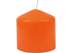 4740302712466 - Hs Candle - Wachskerzen Stumpenkerzen Ø8cm x 8cm ( viele Farben ) - Lange Brenndauer - Hergestellt in eu - Kerzen Blockkerzen - Wachs Stumpen - Orange