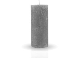 4740302713548 - Hs Candle - Rustikale Stumpenkerze Grau Ø7cm x 15cm - vers Farben   Größen - lang Brenndauer Antik Kerze Duftfreie Altarkerze - Dekokerze - Grau